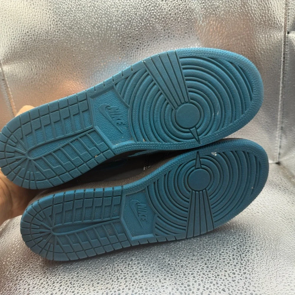 Size 6.5Y Nike Air Jordan 1 Mid GG Dark Gray Teal Girls Sneaker Shoes 555112-027